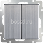 WL02-SW-2G-2W /Выключатель двухклавишный проходной (глянцевый никель)