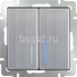 WL02-SW-2G-2W-LI /Выключатель двухклавишный проходной с подсветкой (глянцевый никель)
